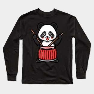 Drummer Panda Long Sleeve T-Shirt